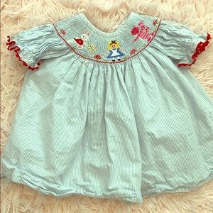 Stelly Belly smocked Alice in Wonderland Dress